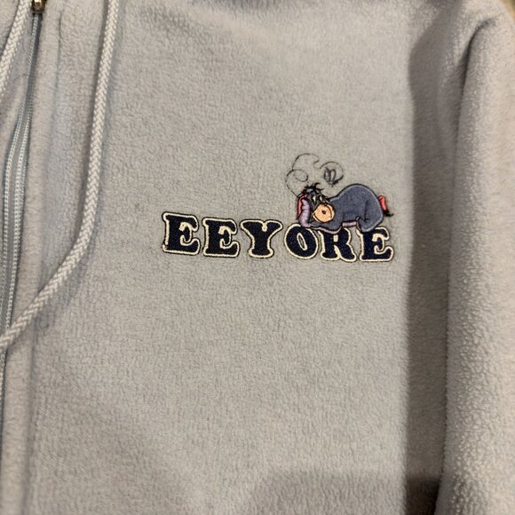 Vintage Y2K Disney Winnie the Pooh EEYORE Full-Zip Fleece Hoodie Size L - Picture 3 of 5